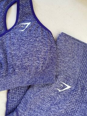 Gymshark Purple Seamless Sports Bra (S) & Leggings (S) Set